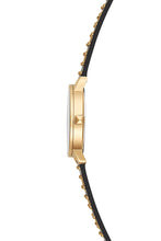 Load image into Gallery viewer, BFFL Gold Tone Black Leather Strap Watch, 36MM
