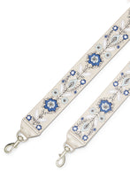 Load image into Gallery viewer, Metallic Embroidery Floral Guitar Strap
